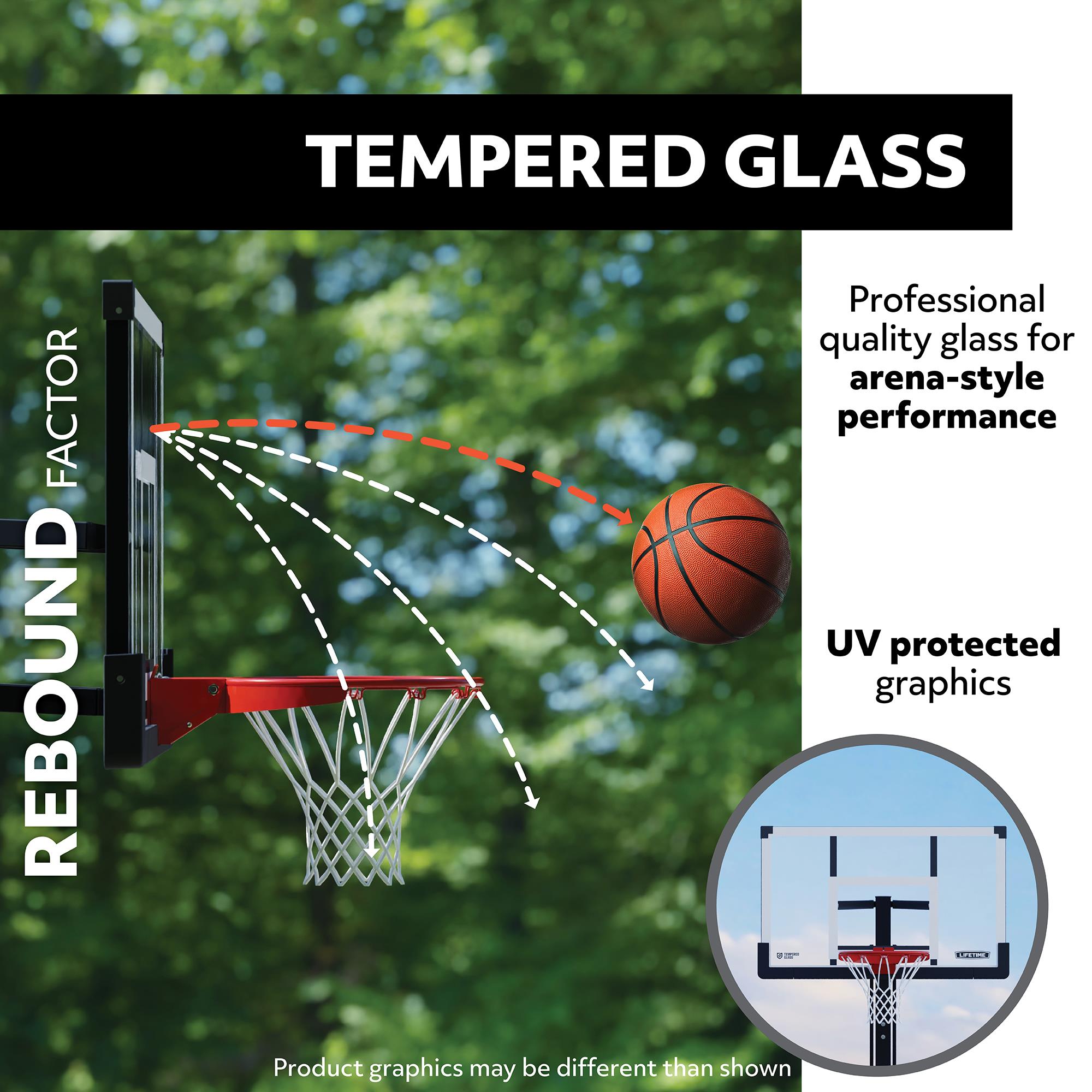 Lifetime Adjustable Portable Basketball Hoop (54-Inch Tempered Glass) - 90734