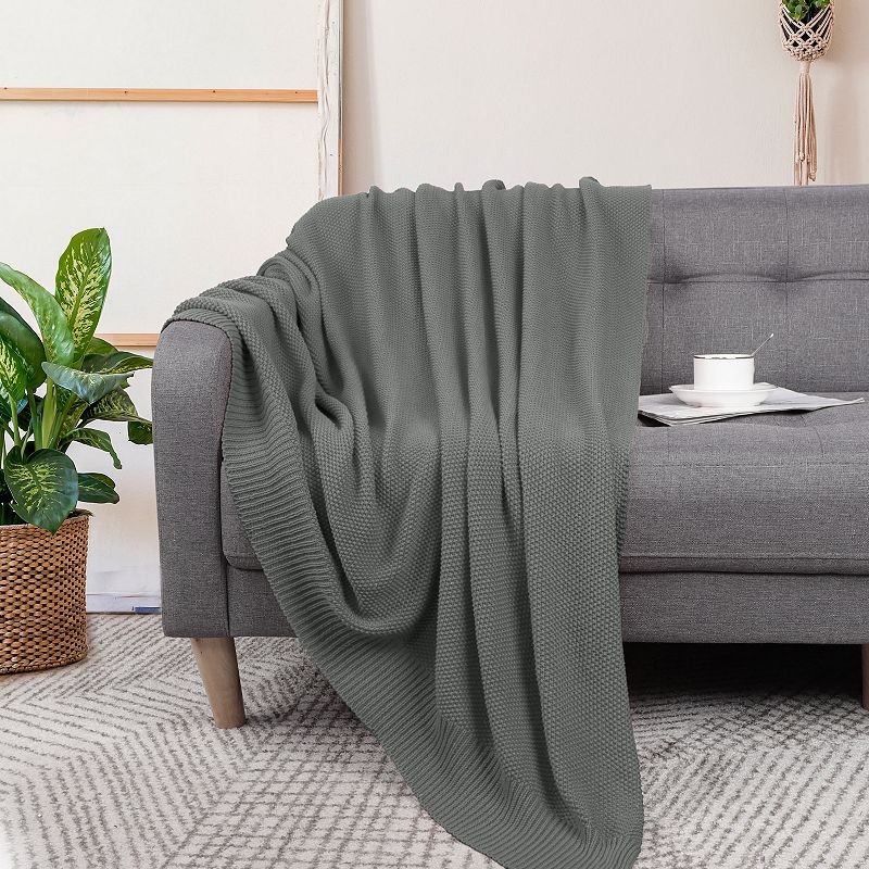 100% Cotton Knit Throw Blanket Lightweight Soft Blanket Throw 50x70