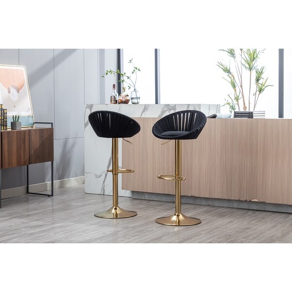 Kitchen Bar Chairs Velvet Bar Stools Set of 2 Barstools - 19.69 *18.11 *38.58