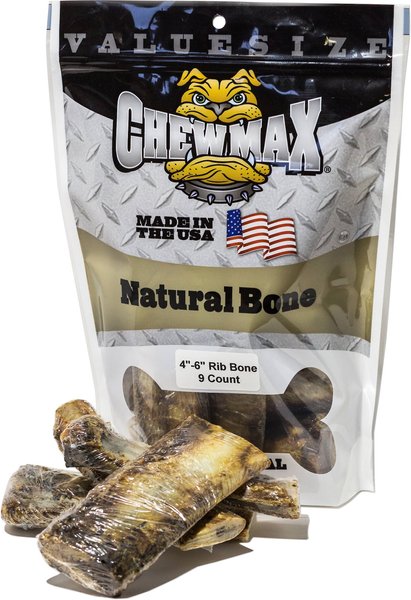 ChewMax Pet Products Rib Bone Natural Chew Dog Treats， 9 count