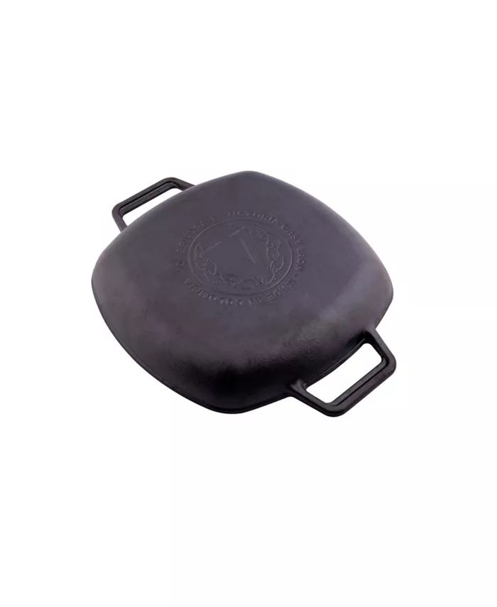 Victoria 10in Square Grill Pan with Double Loop Handles Seasoned