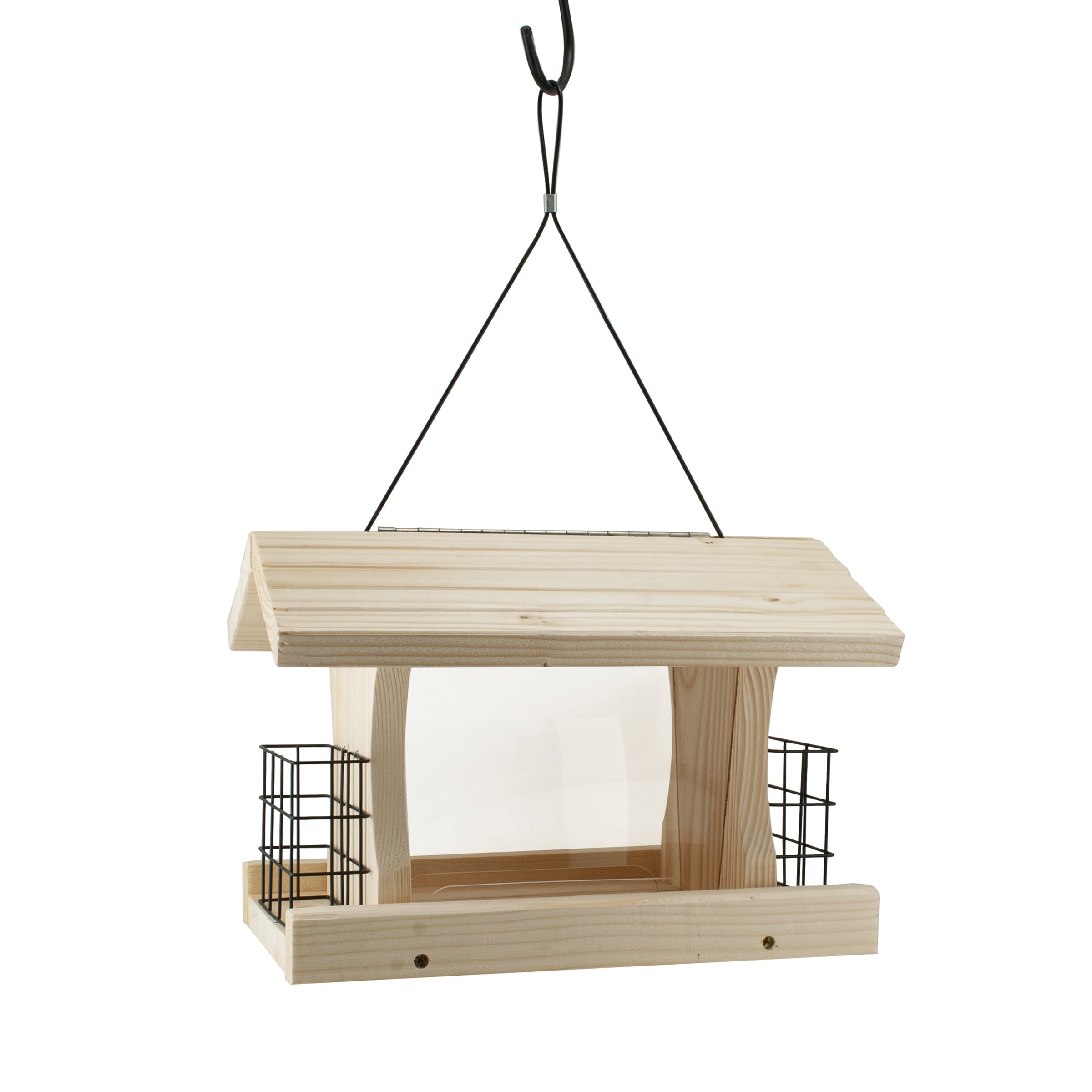 WoodLink Deluxe Wood Ranch Bird Feeder with Metal Suet Cages