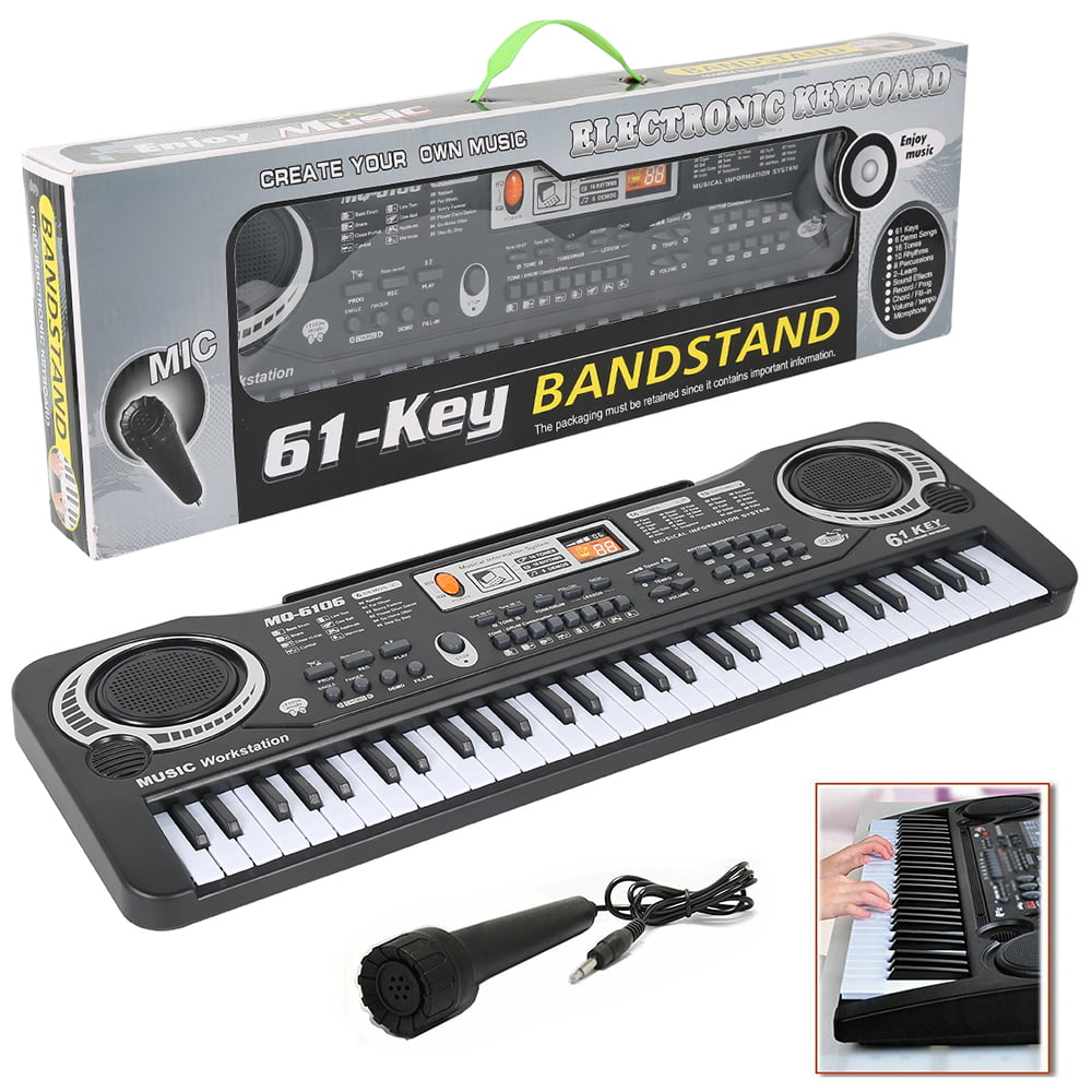 HOTBEST Piano Keyboard for kids 61 key with Microphone ， Musical Interactie Teaching Piano Keyboard Powered or USB with Manual