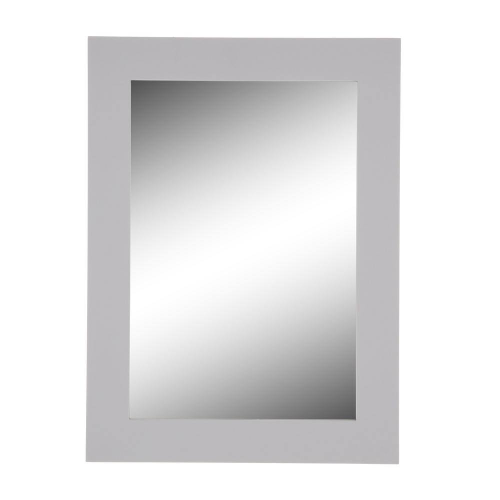 Home Decorators Collection 22 in. W x 30 in. H Framed Rectangular Bathroom Vanity Mirror in Pebble Grey 8106500240