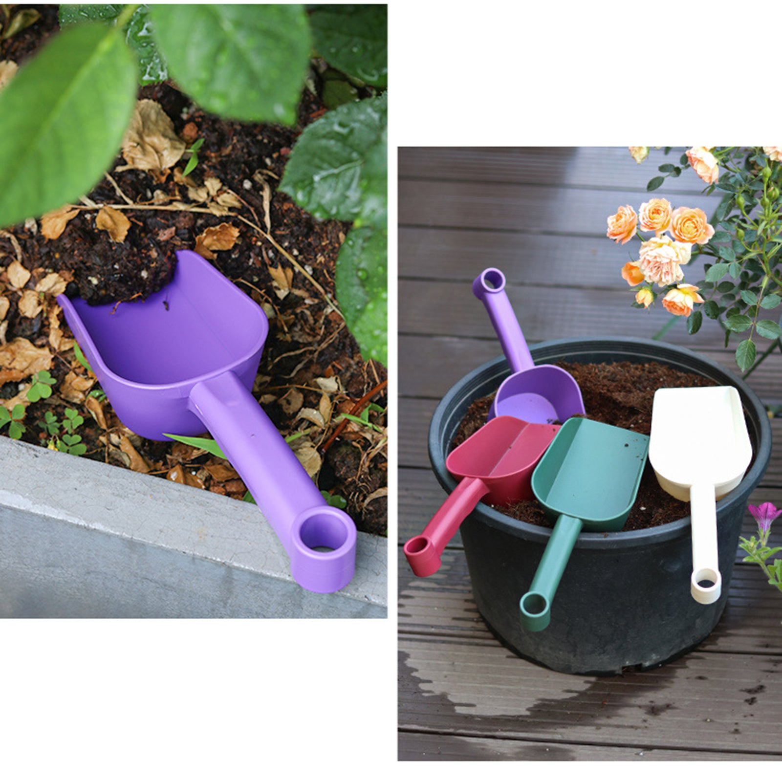 4 plastic garden hand shovel for small soil shovel, shovel, pet food, sand shovel for children and adults