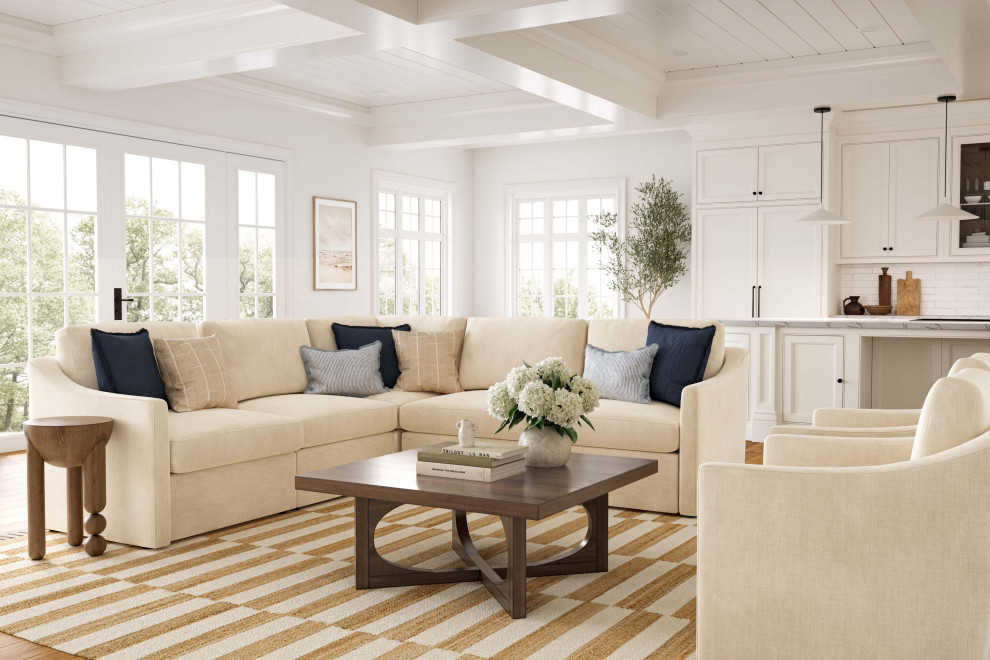 Aiden Beige Modular L Sectional   Beige   Transitional   Sectional Sofas   by First of a Kind USA Inc  Houzz