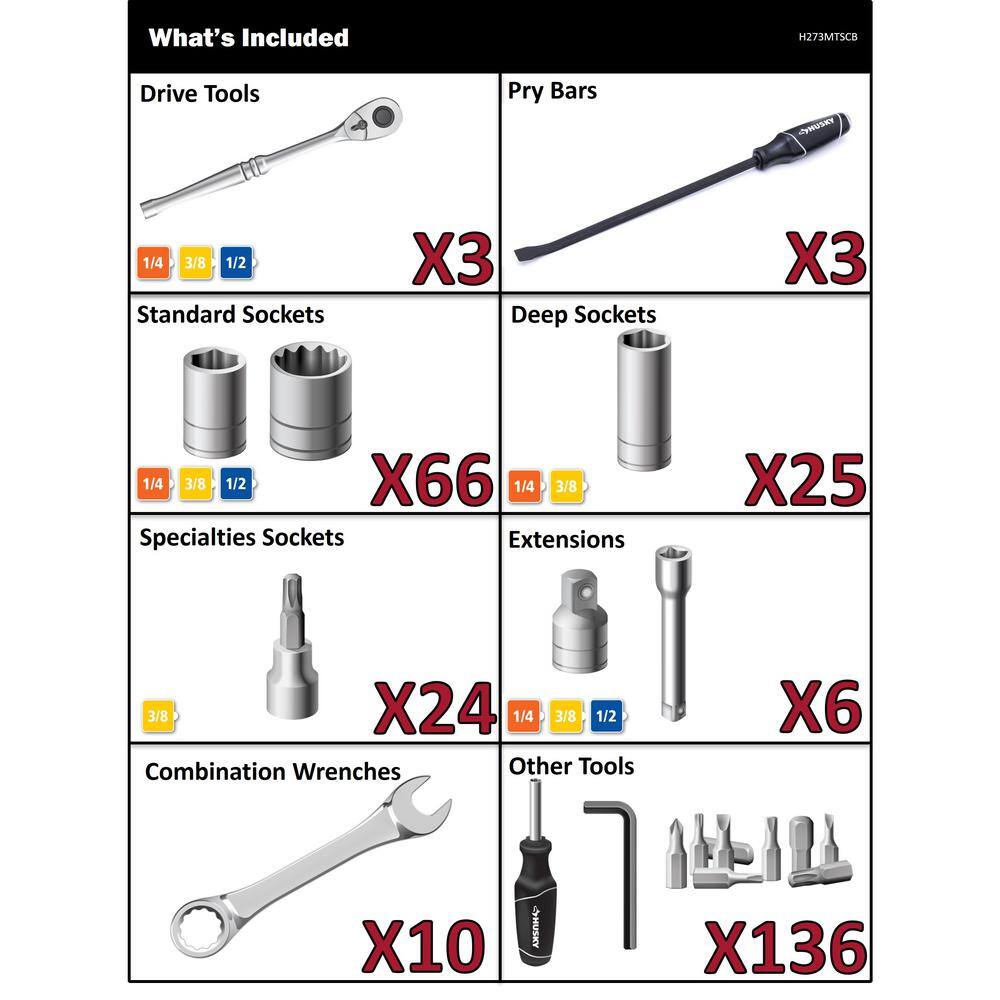 Husky H273MTSCB Mechanics Tool Set (273-Piece)