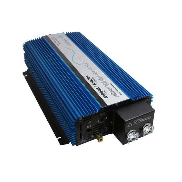 AIMS POWER 1000 Watt Pure Sine Inverter Charger with Select-able Transfer Switch 12 VDC to 120 VAC PIC100012120S