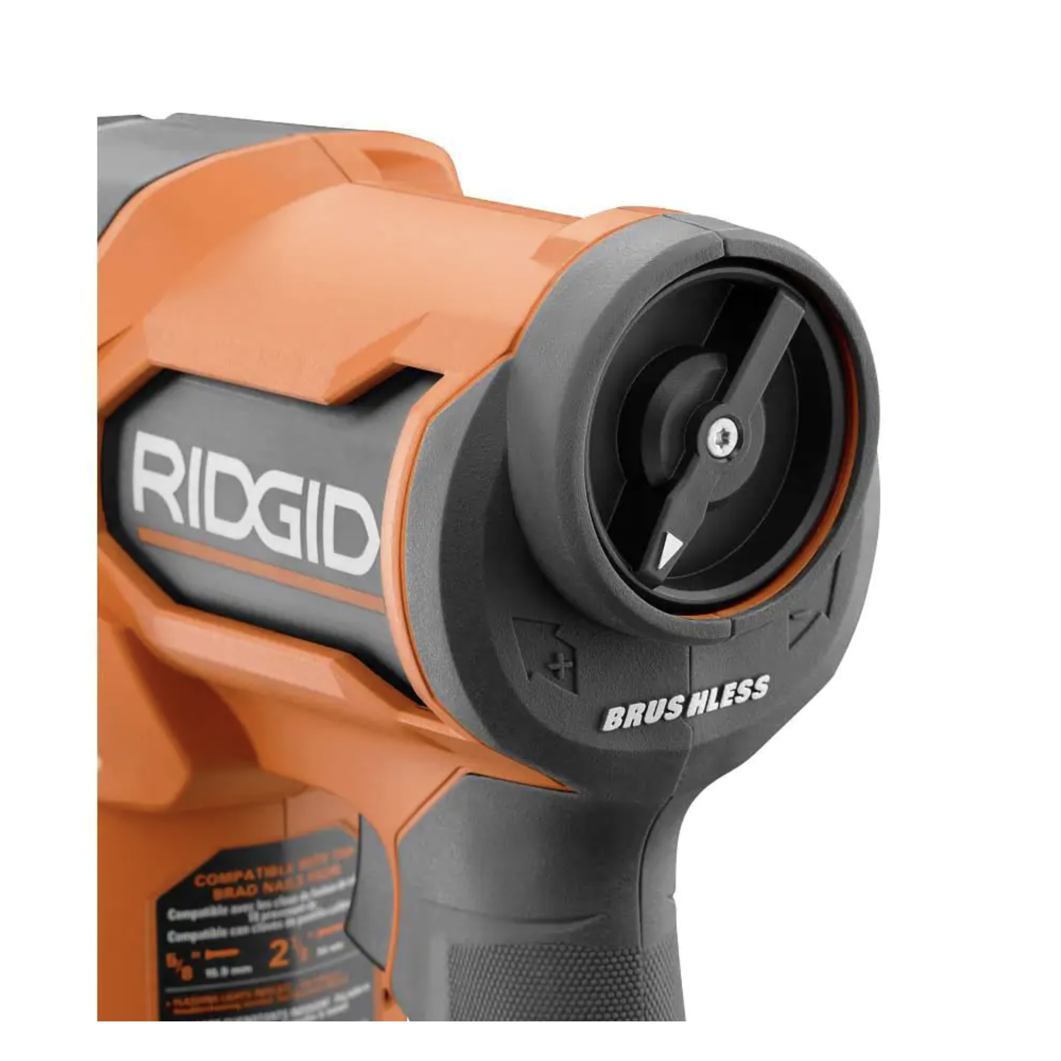 Ridgid 18V Brushless Cordless 18-Gauge 2-1/8 in. Brad Nailer with 18V Cordless 5 in. Random Orbit Sander， Tools Only (R09891B-R8606B)