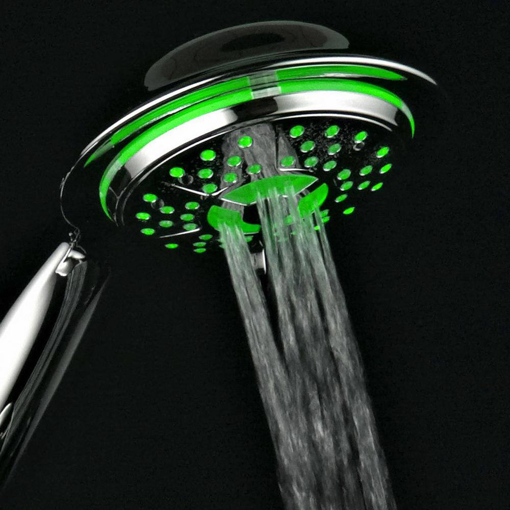 Power Spa 4-Spray Setting LED Handheld Shower in Chrome 1490