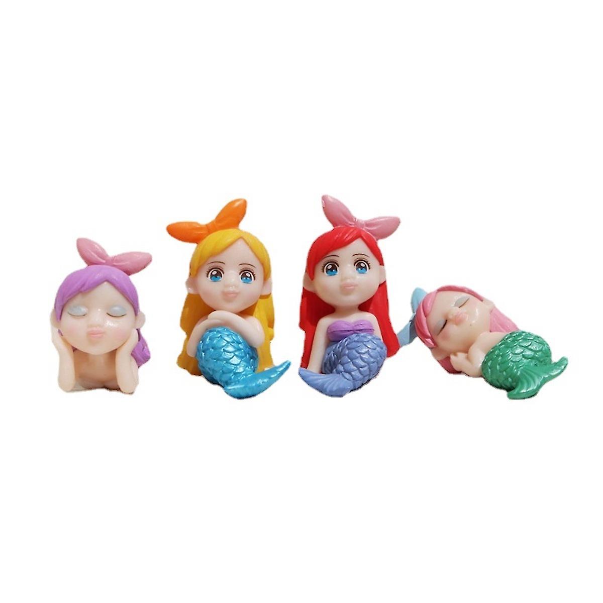 4pcs/lot Mermaid Doll Anime Figure Toy Models 5-6.5cm