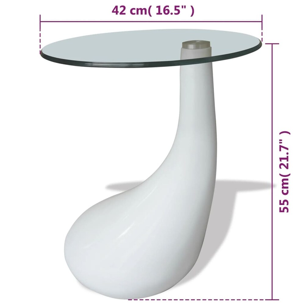 vidaXL Coffee Table End Table Living Room Side Table with Round Glass Top