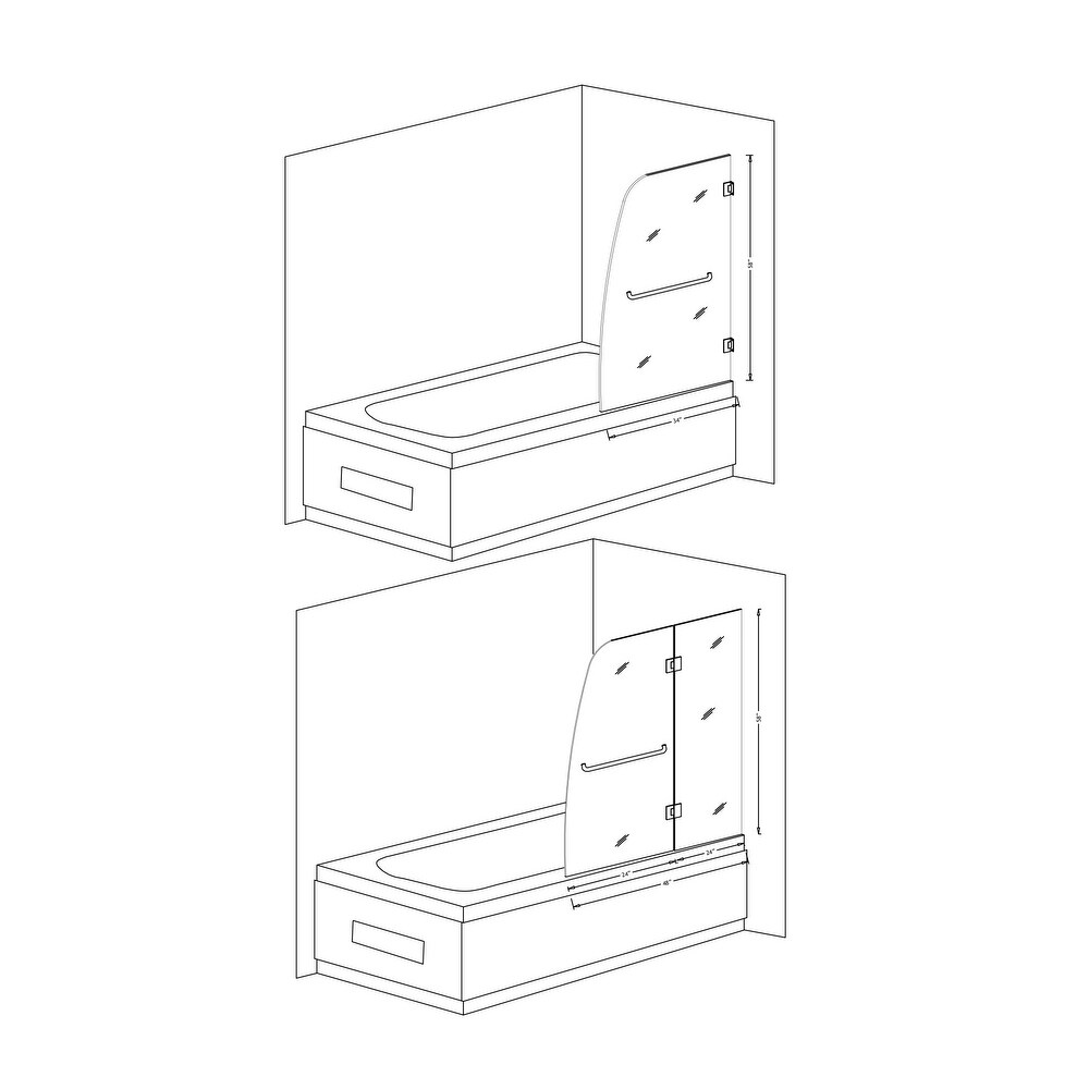 Anzzi 5 ft. Acrylic Left Drain Rectangle Tub in White With 48 in. by 58 in. Frameless Hinged Tub Door in Chrome