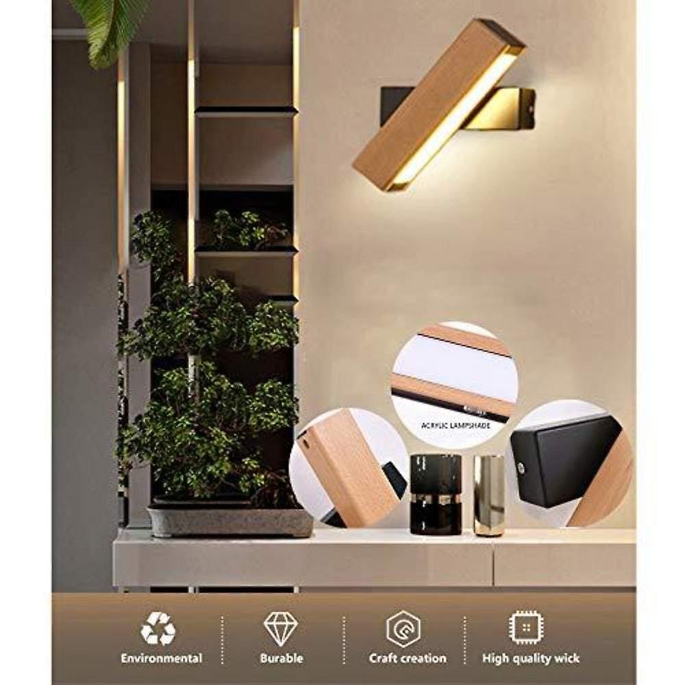 360° Rotating LED Wall Light 4W Warm White Black Base 220V Bedside Lamp Apply to Bedroom Living Room Staircase Hotel Bathroom