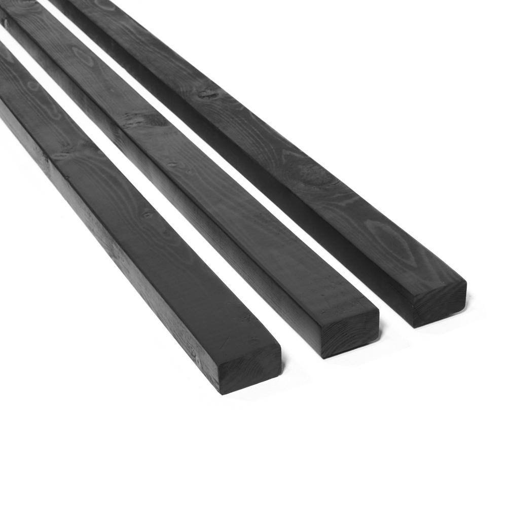 Outdoor Essentials 2 in. x 3 in. x 8 ft. Black Stained Pine Fence Panel Backer Rail (3-Pack) 323082