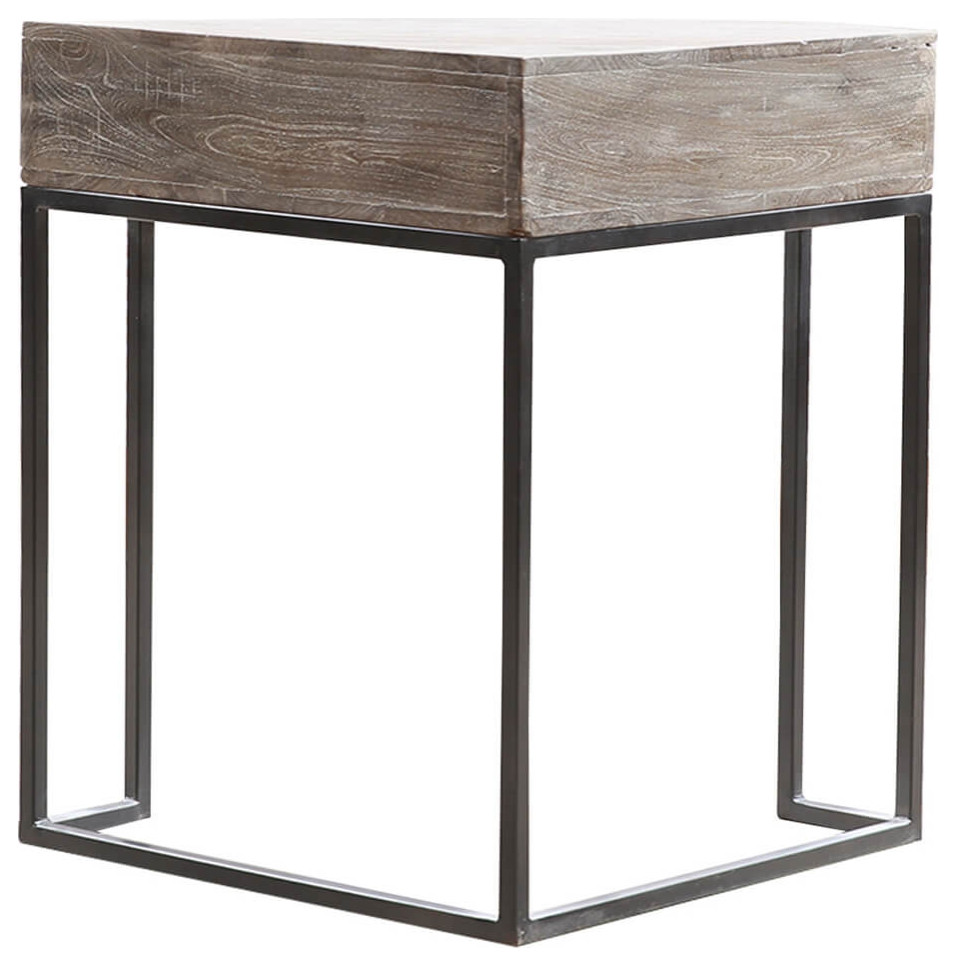 Solid Wood Contemporary Console Table With Industrial base   Industrial   Console Tables   by Sierra Living Concepts Inc  Houzz