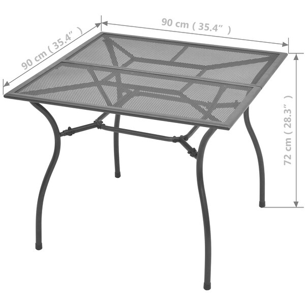 3 Piece Patio Dining Set Steel Anthracite -  - 36225676