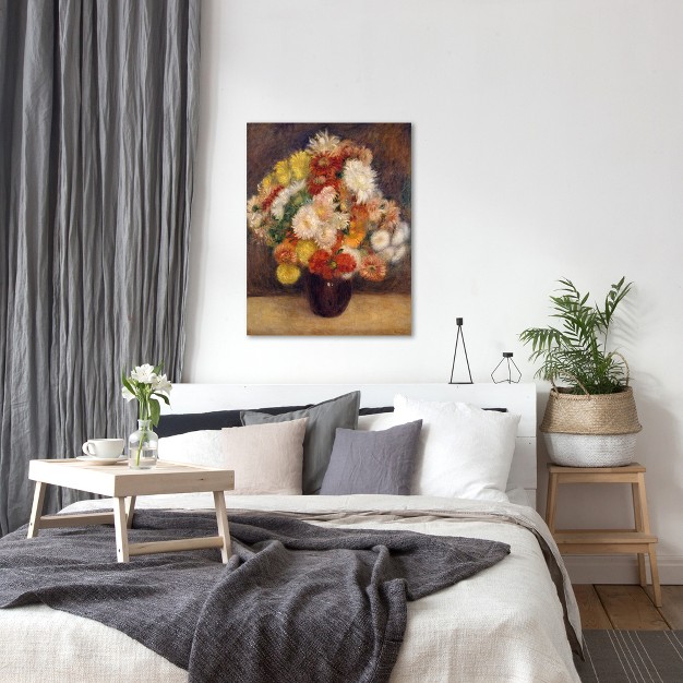 Americanflat Bouquet Of Chrysanthemums By Auguste Renoir Botanical Farmhouse Wall Art