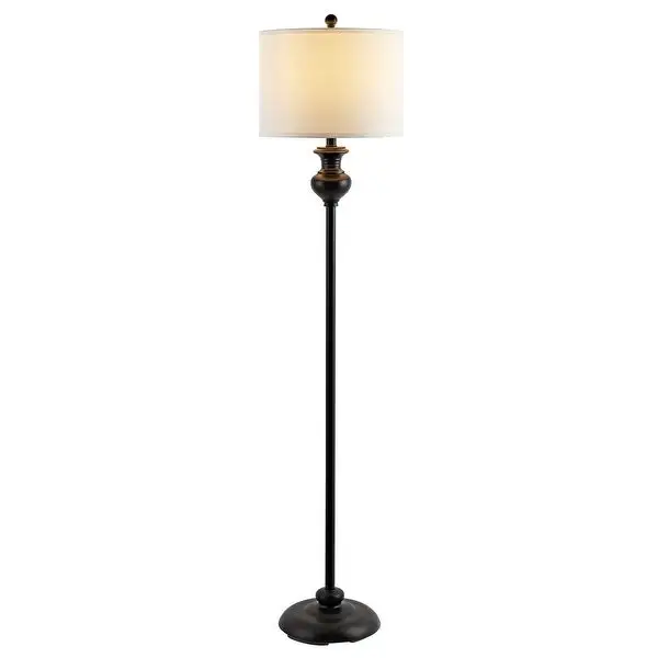 SAFAVIEH Lighting 61-inch Erlan Antique Black LED Floor Lamp - 14