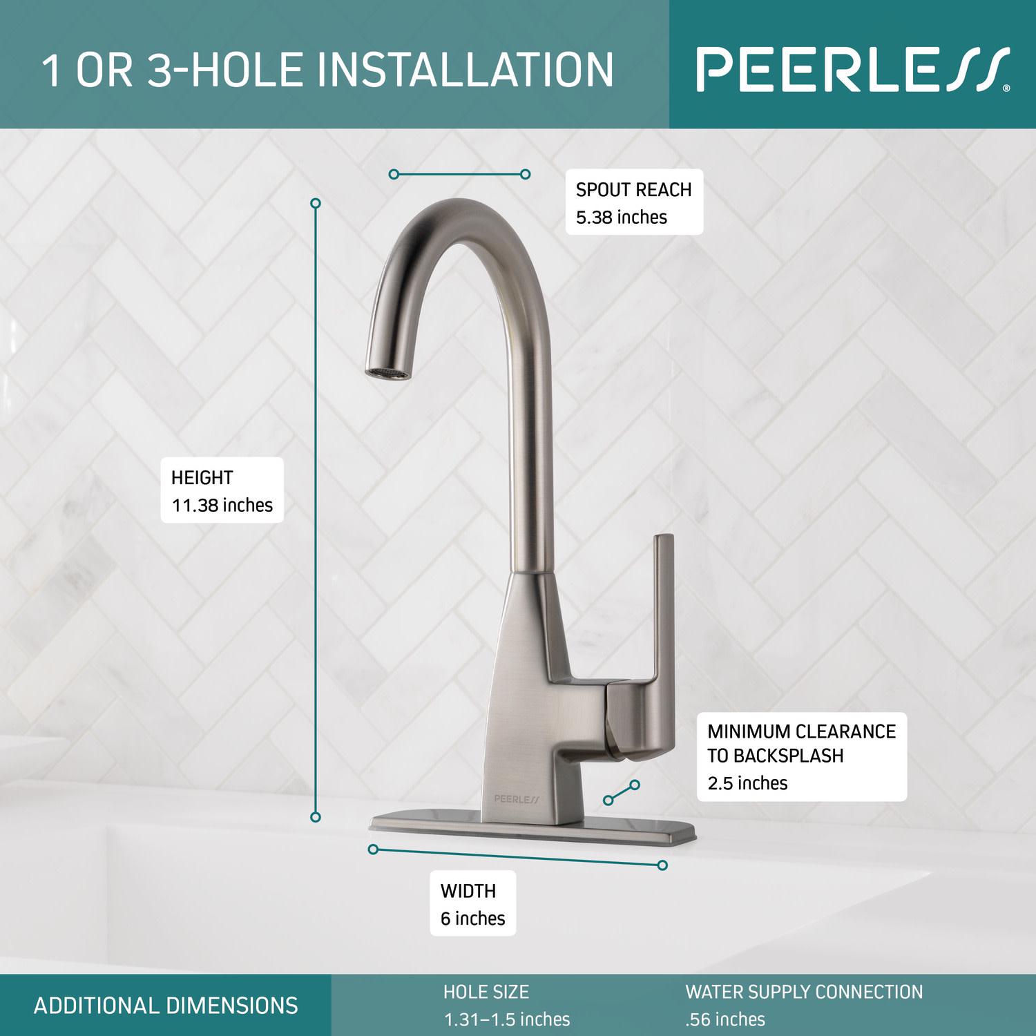 Peerless P1819lf Xander 1.5 GPM Single Hole Bar Faucet  Chrome