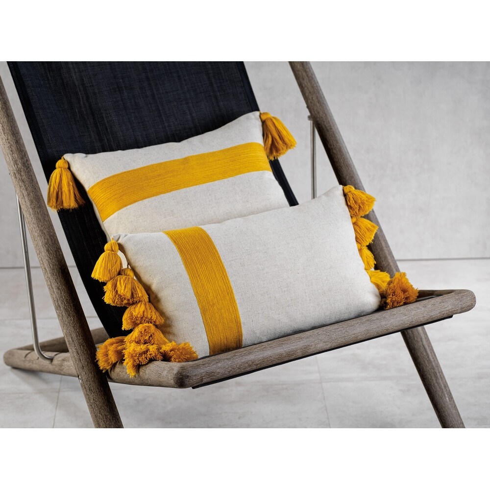 Positano Embroidered Throw Pillow with Tassels  12\