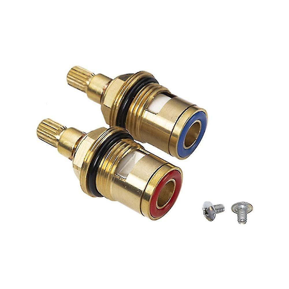 2pcs Replacement Tap Valves Brass Ceramic Stem Disc Cartridge Faucet Valve Quarter Turn 1/2