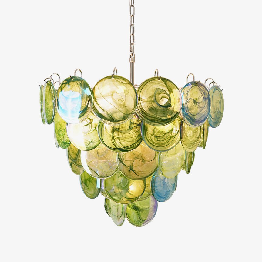 Green Murano Disc Chandelier