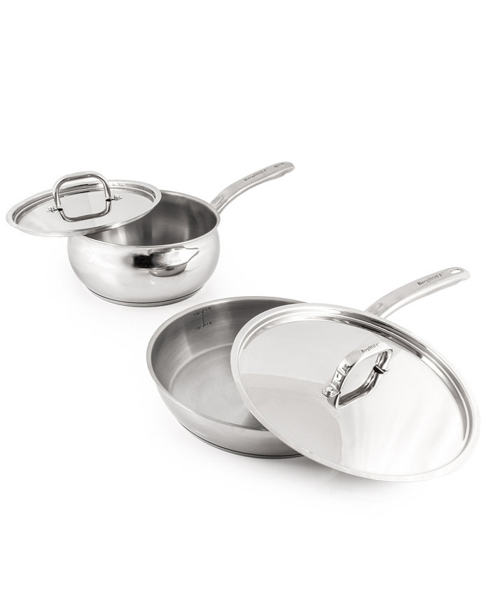 BergHOFF Belly 18 10 Stainless Steel 4 Piece Cookware Set