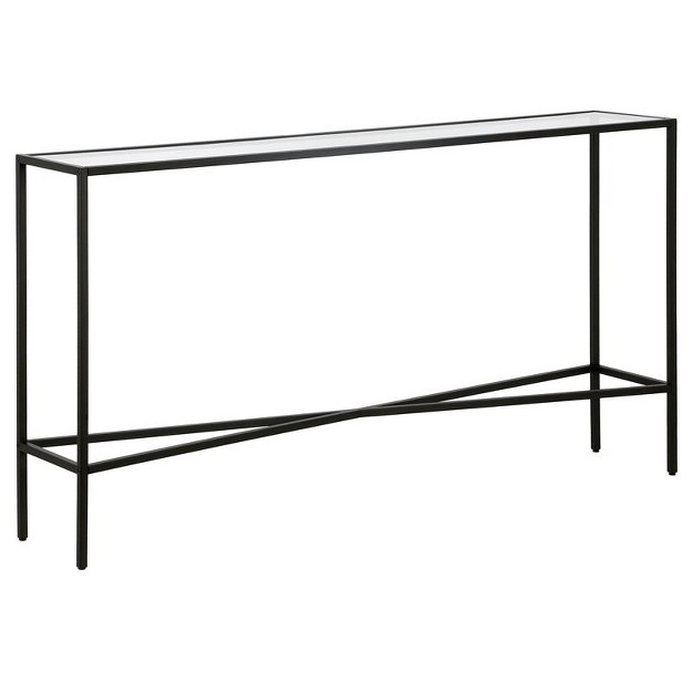 Black Bronze Console Table With Glass Tabletop Henn amp hart