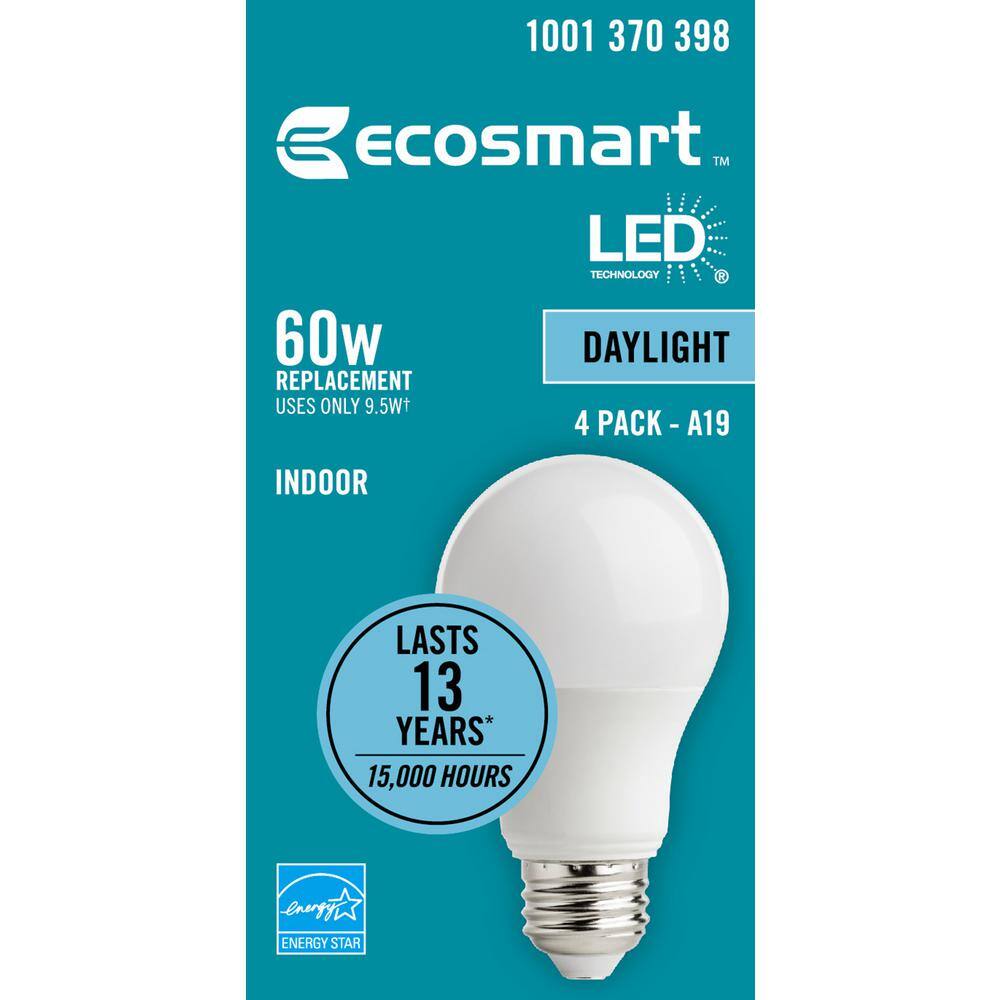 EcoSmart 60-Watt Equivalent A19 Dimmable ENERGY STAR LED Light Bulb Daylight (16-Pack) B7A19A60WESD34