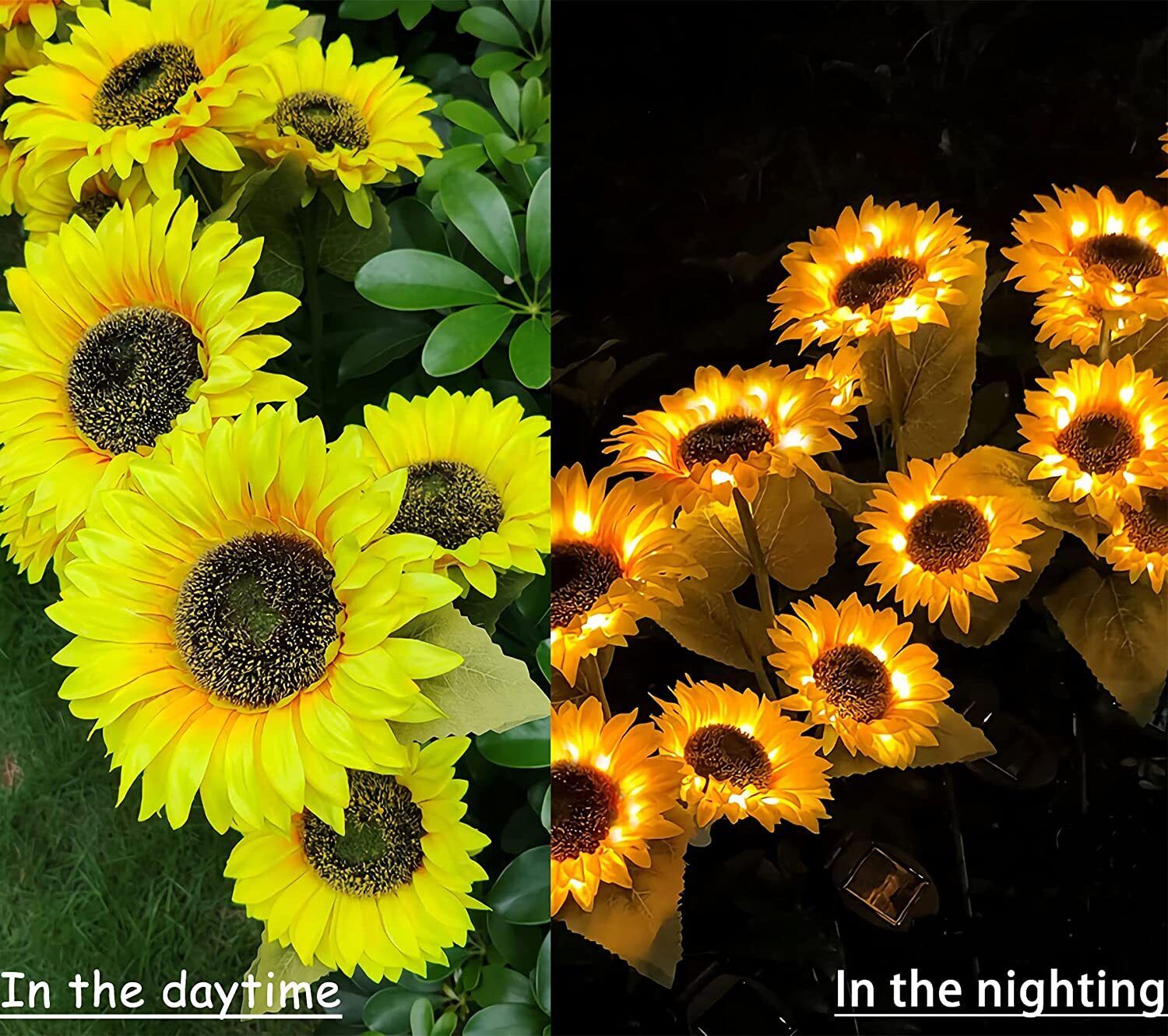 3 Outdoor Garden Sunflower Solar Lights Upgrade LED Yard Path Landscape Light