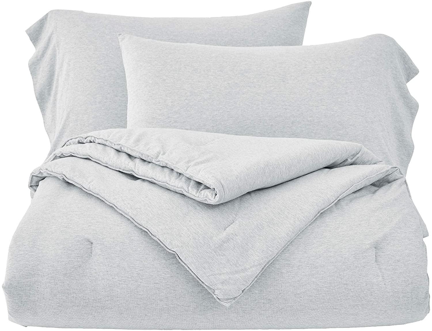 Chezmoi Collection Asher 2-Piece Solid Jersey Knit Cotton Reversible Comforter Set