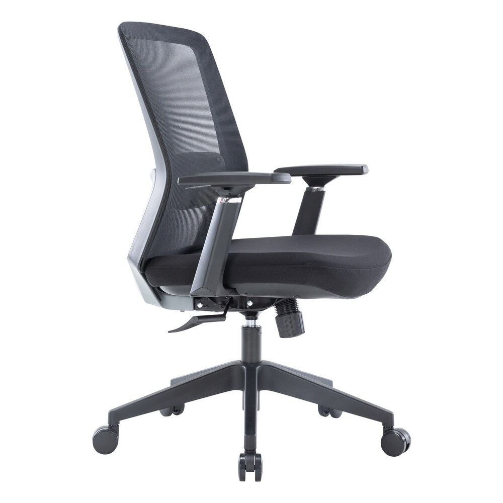 LeisureMod Ingram Modern Office Task Chair with Adjustable Armrests