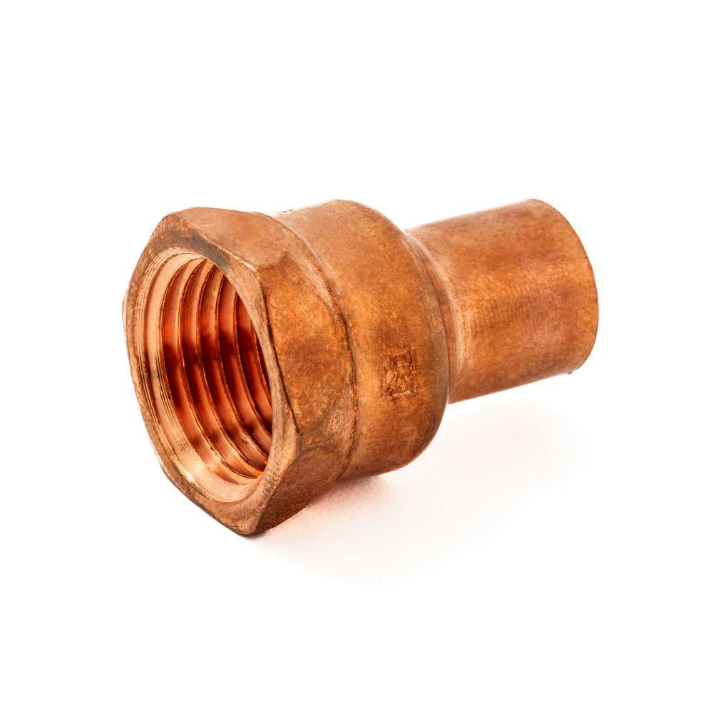 Everbilt 12 in. Copper Pressure Fitting x FPT Female Adapter Fitting W 01531EB