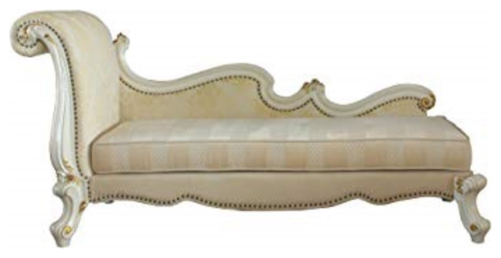 Ergode Chaise With Pillows Antique Pearl and Fabric   Victorian   Indoor Chaise Lounge Chairs   by VirVentures  Houzz