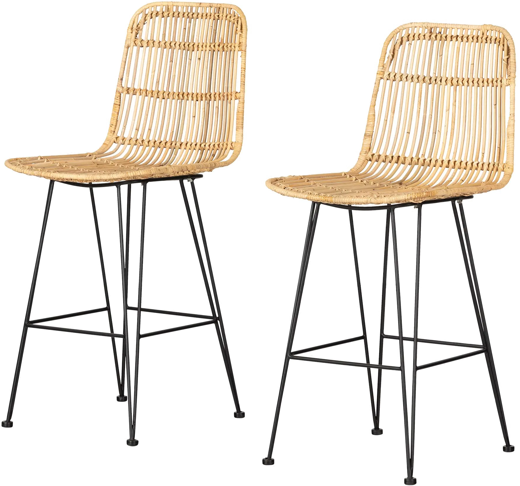 Balka Rattan Counter Height Stool， Set of 2 - South Shore