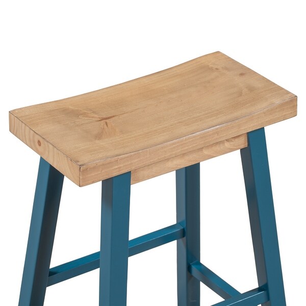 Farmhouse Rustic 2-piece Counter Height Wood Kitchen Dining Stools