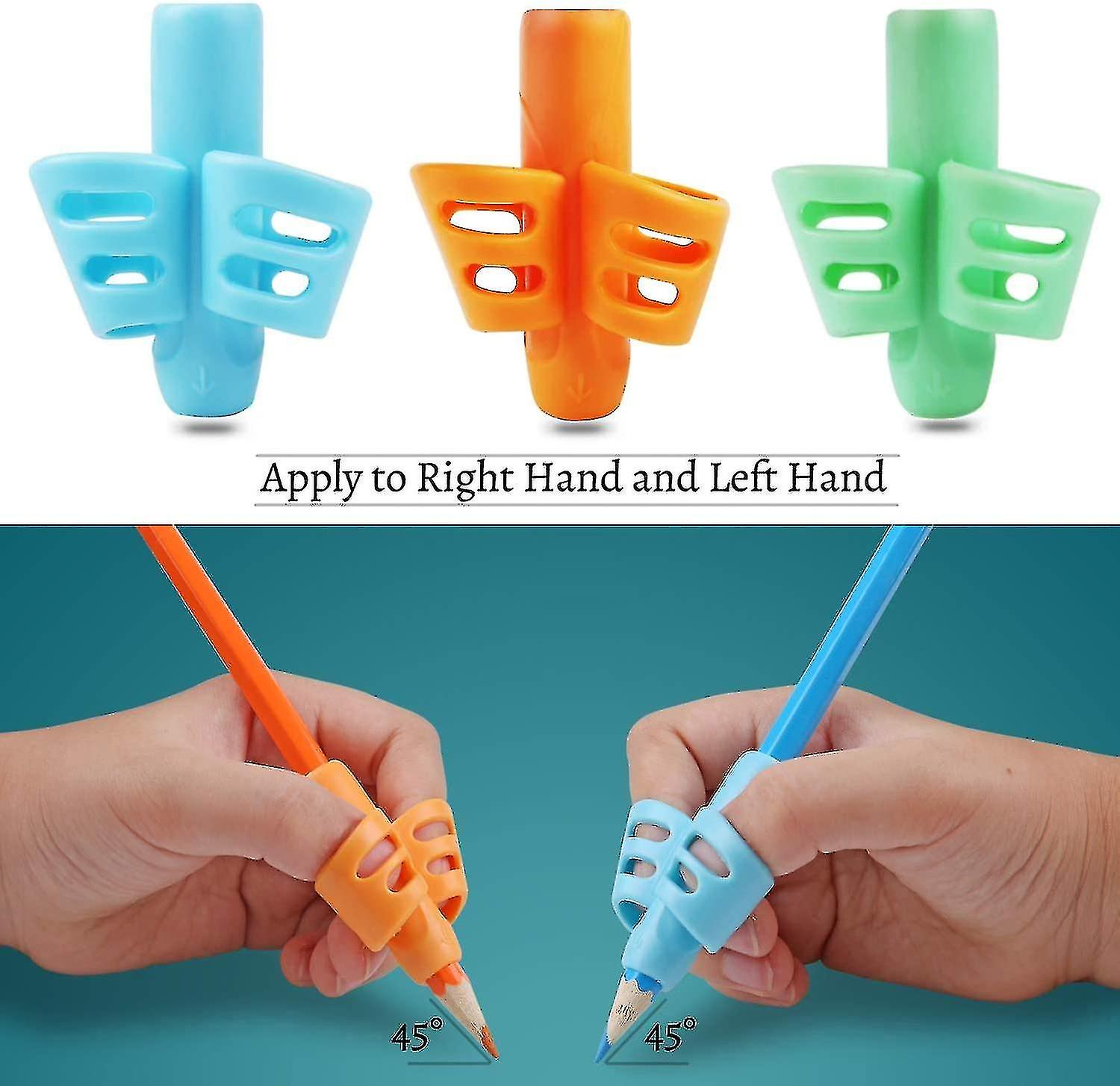 3 Pack Pencil Grips， Pencil Grips For Kids Handwriting， Children Pen Writing Aid Grip Set Posture Correction Tool For Kids Preschoolers Children， Holl