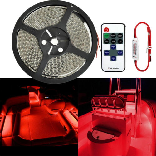 Wireless Waterproof LED Strip Light 16.4ft For Boat / Truck / Car/ Suv / Rv Red