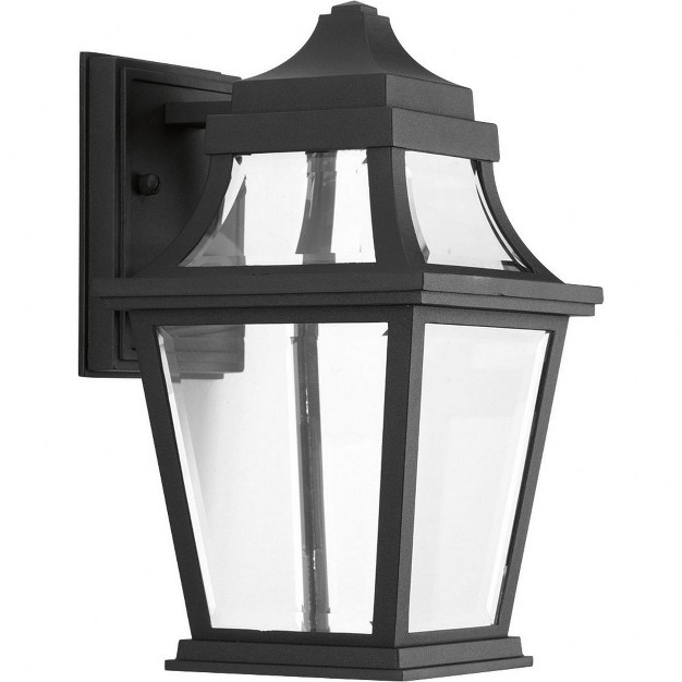 Progress Lighting Endorse 1 light Outdoor Wall Lantern In Black With Clear Beveled Glass Shade