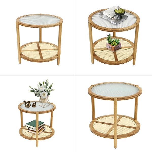 Stylish Round Coffee Table with Storage