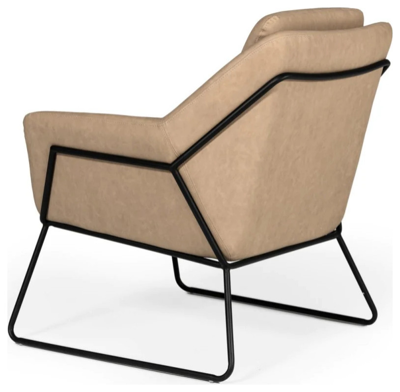 Jana Industrial Taupe Eco  Leather Accent Chair   Industrial   Armchairs And Accent Chairs   by V.S.D Furniture  Houzz