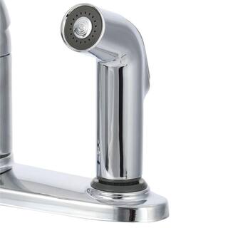 Delta Classic Single-Handle Standard Kitchen Faucet with Side Sprayer in Polished Chrome 300-DST