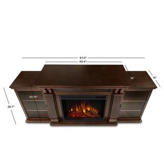 Real Flame Calie Entertainment 67 in. Media Console Electric Fireplace TV Stand in Dark Espresso 7720E-DE