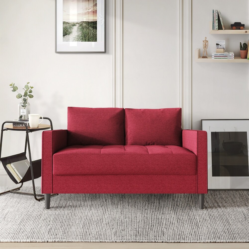 CraftPorch Contemporary Minimalist Linen Upholstered Loveseat