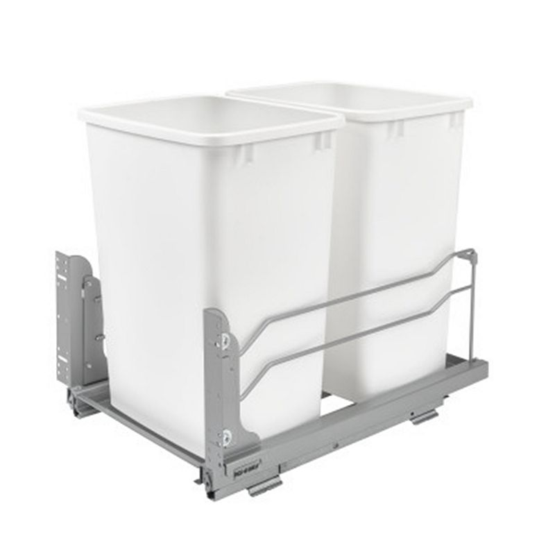 Rev-A-Shelf Double Pull Out Trash Can 35 Qt with Soft-Close， 53WC-1835SCDM-211