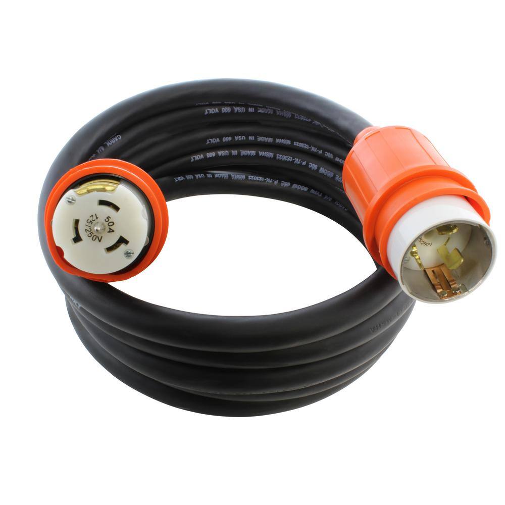 AC WORKS 100 ft. SOOW 64 CS6365CS6364 Temp Power 50 Amp Generator Extension Cord TESS2-100E