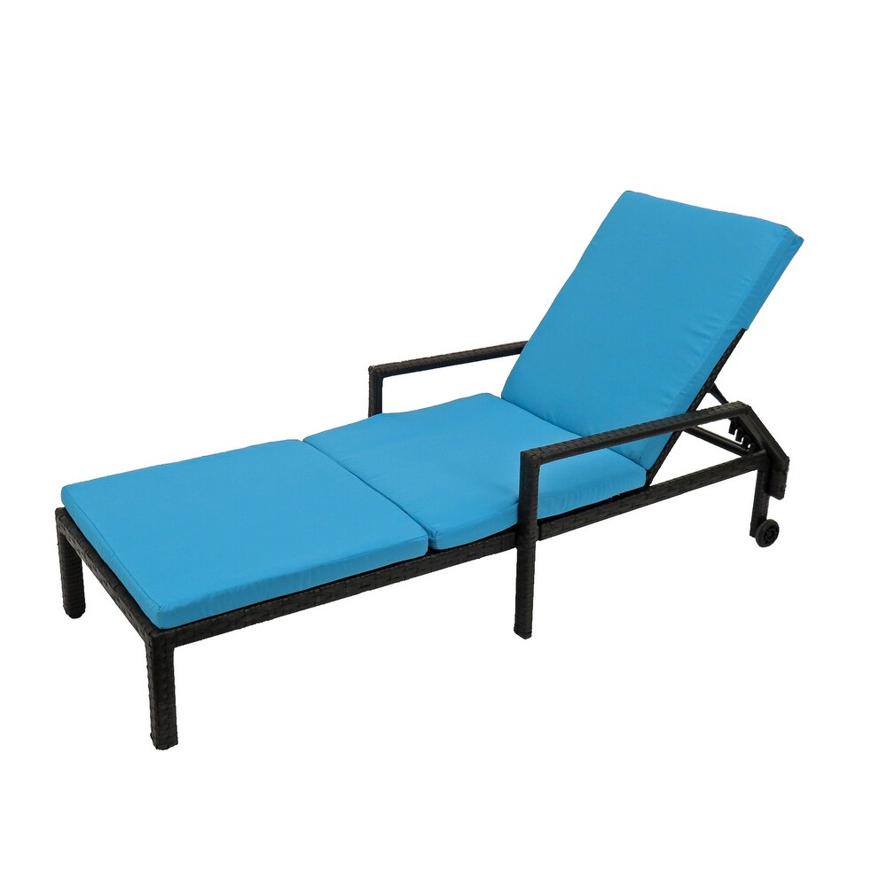 Weather PE Wicker Chaise Lounge   79 inches