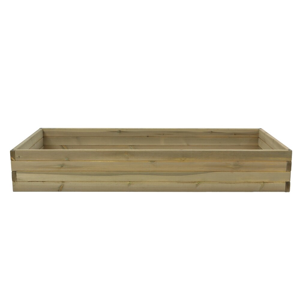 Natural Wood Rectangular Raised Garden Bed   4.9ft x 2.3ft