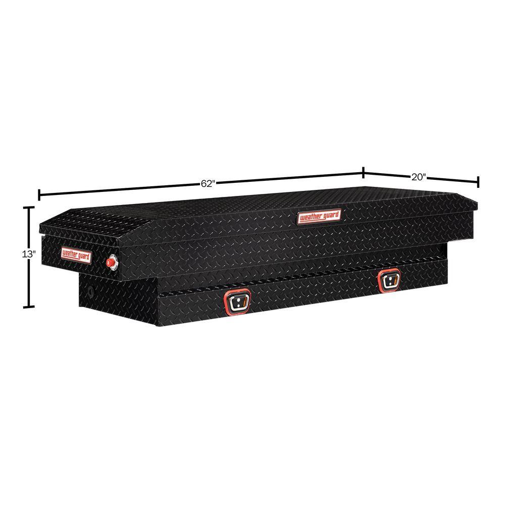 Weather Guard 62.5 in. Gloss Black Aluminum Compact Truck Tool Box 154-5-03